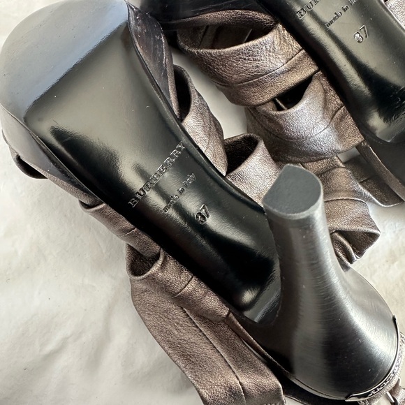 Burberry Prorsum Dark Nickel Leather Platform Heels - Picture 4 of 7